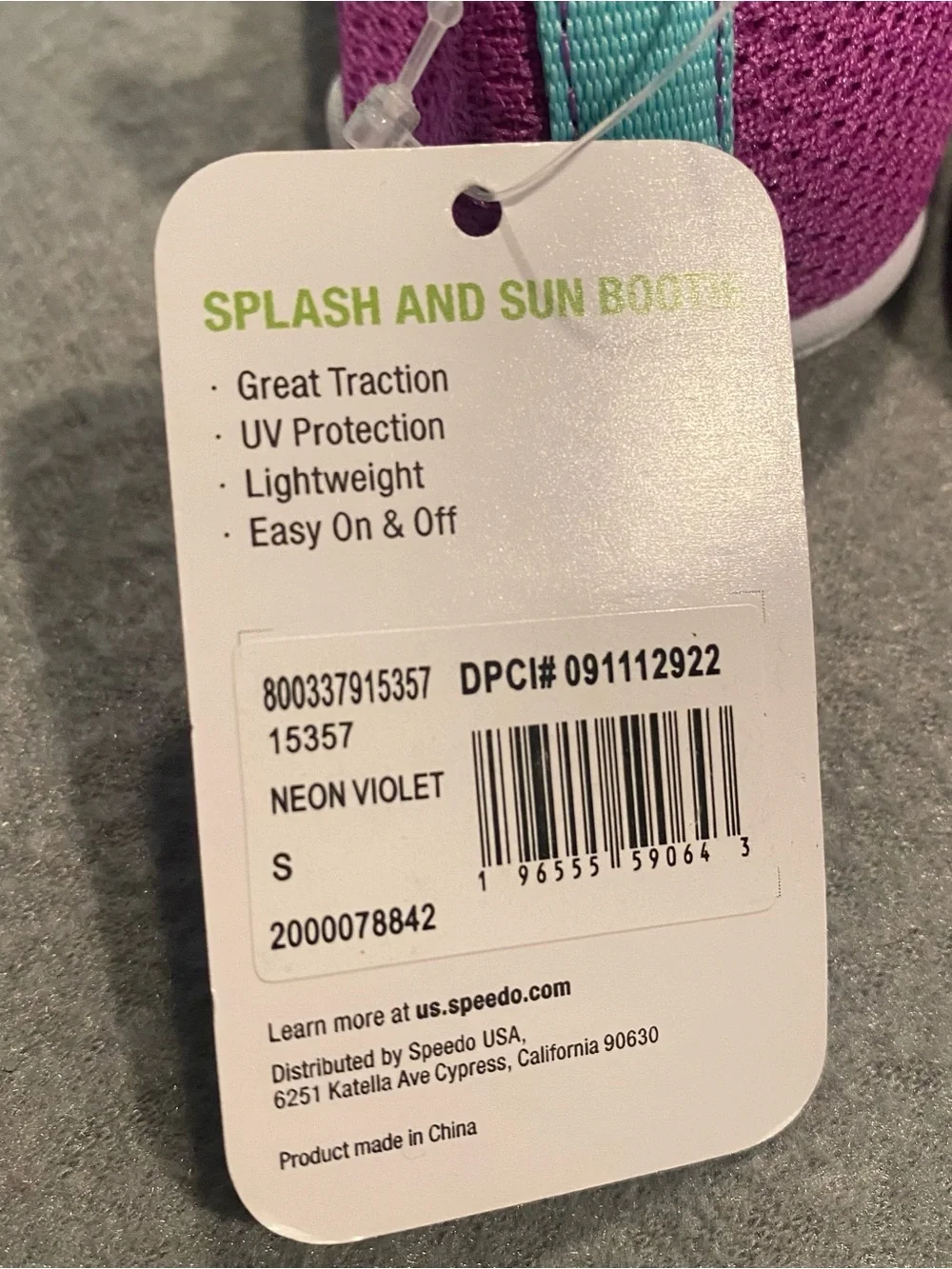 Speedo Splash & Sun Bootie Kids Size S (5-6) Neon Violet Water Shoes